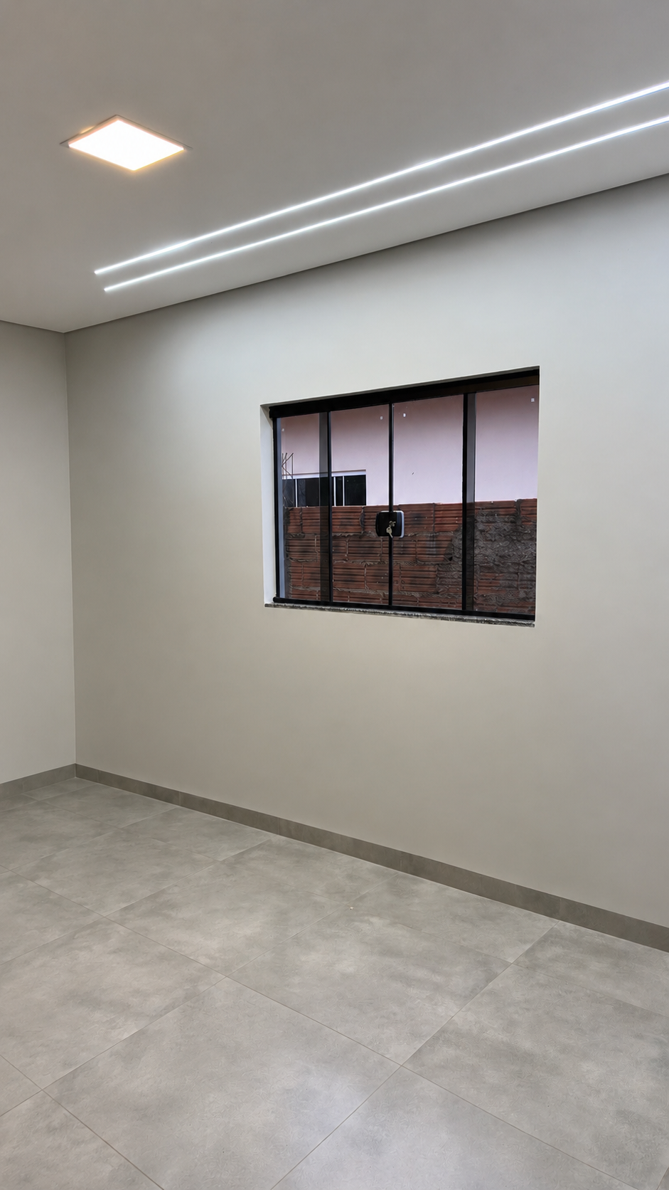 Quarto 1 com gesso e iluminação embutida